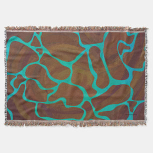 Giraffe, braun und Aquamarin Decke