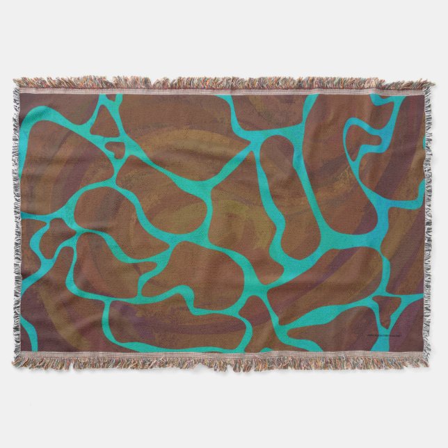 Giraffe, braun und Aquamarin Decke (Vorderseite)