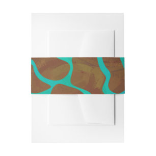 Giraffe, braun und Aquamarin Einladungsbanderole