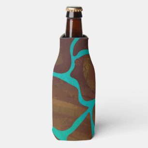 Giraffe, braun und Aquamarin Flaschenkühler