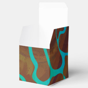 Giraffe, braun und Aquamarin Geschenkschachtel