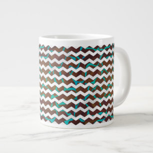 Giraffe, braun und Aquamarin Jumbo-Tasse
