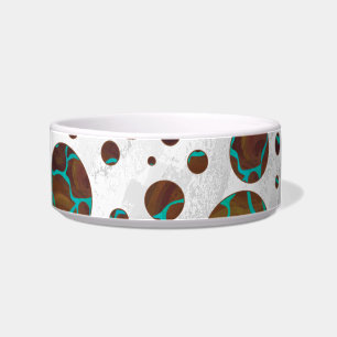 Giraffe, braun und Aquamarin Napf