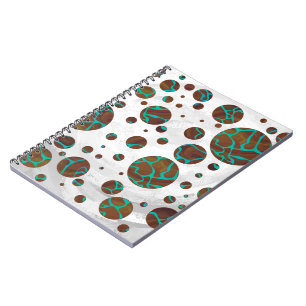 Giraffe, braun und Aquamarin Notizblock