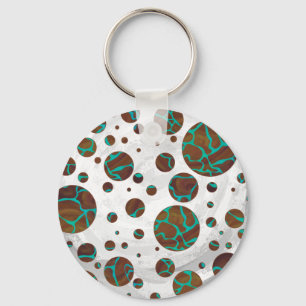 Giraffe, braun und Aquamarin Schlüsselanhänger