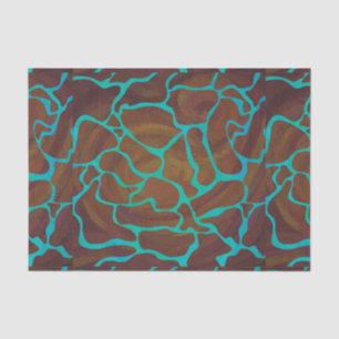 Giraffe, braun und Aquamarin Seidenpapier