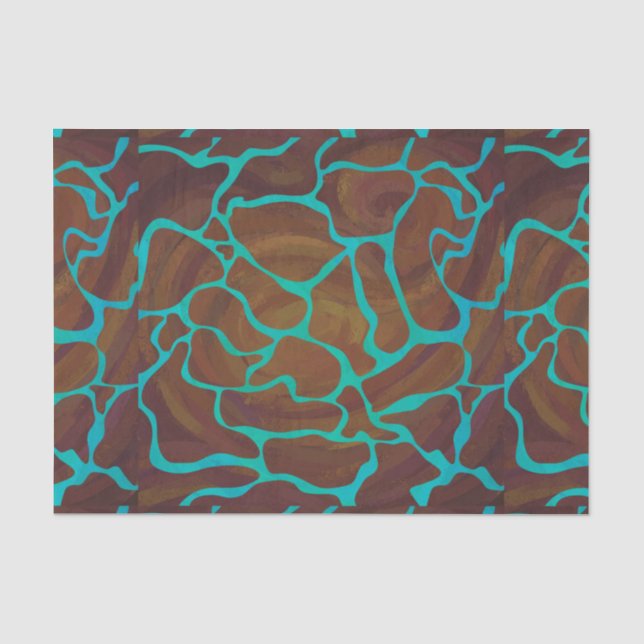 Giraffe, braun und Aquamarin Seidenpapier (Vorderseite)