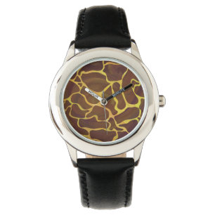 Giraffe, braun und gelb armbanduhr