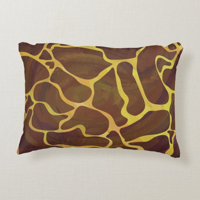 Giraffe, braun und gelb dekokissen (Rückseite)