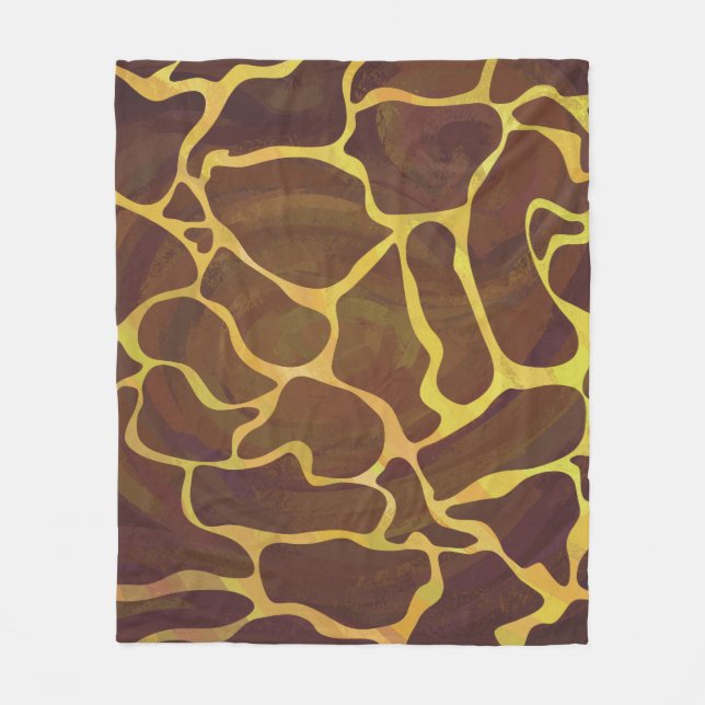 Giraffe, braun und gelb fleecedecke (Vorderseite)