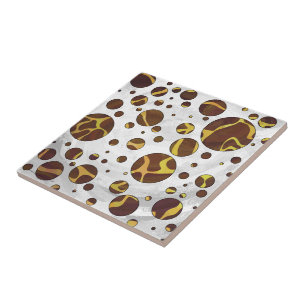 Giraffe, braun und gelb fliese