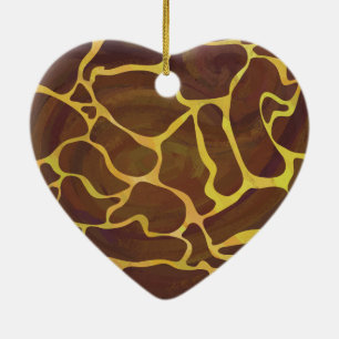 Giraffe, braun und gelb keramik ornament