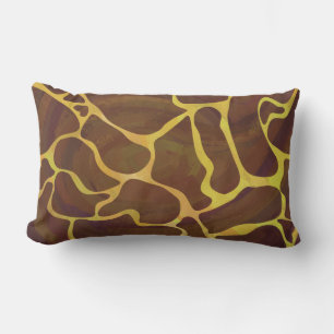 Giraffe, braun und gelb lendenkissen