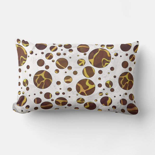 Giraffe, braun und gelb lendenkissen (Vorderseite)