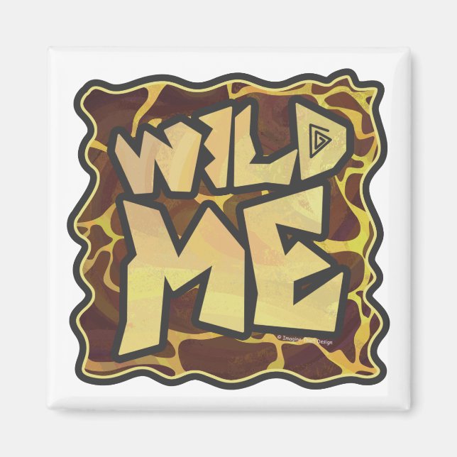 Giraffe, braun und gelb magnet (Vorne)