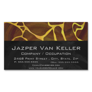 Giraffe, braun und gelb magnetische visitenkarte