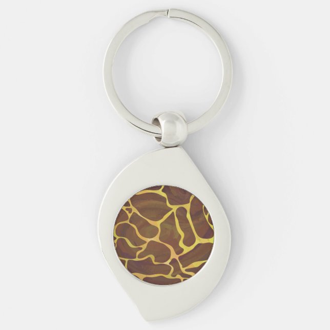 Giraffe, braun und gelb schlüsselanhänger (Vorderseite)