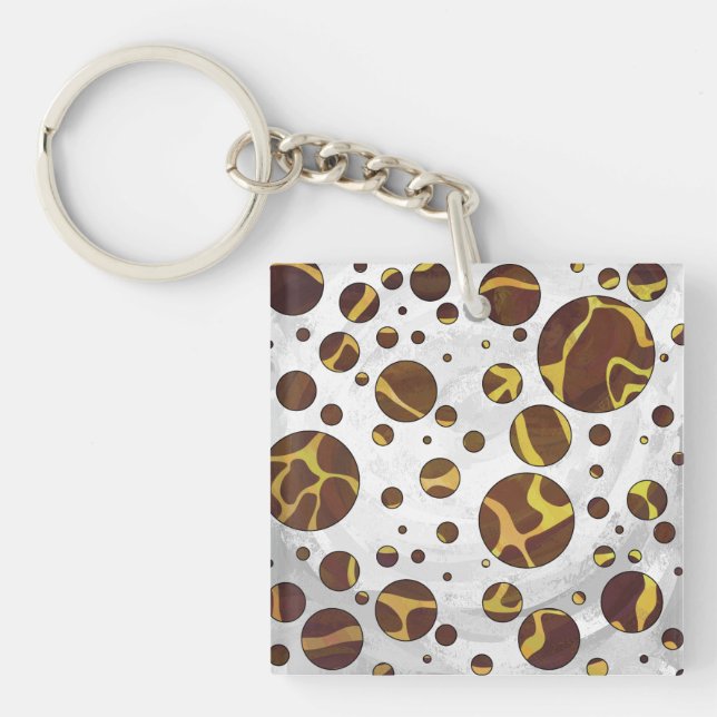 Giraffe, braun und gelb schlüsselanhänger (Vorderseite)