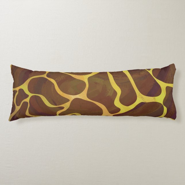 Giraffe, braun und gelb seitenschläferkissen (Vorderseite)