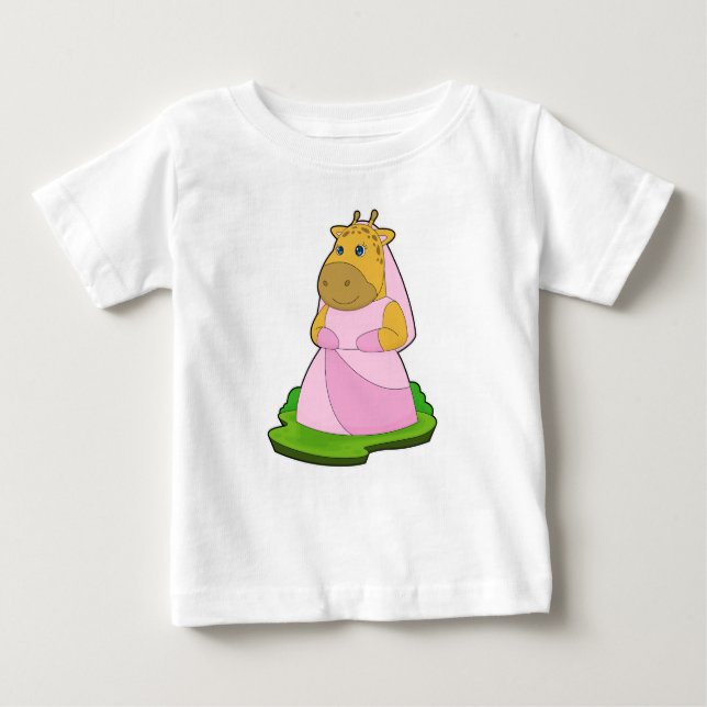 Giraffe Bride Veil Wedding Baby T-shirt (Vorderseite)