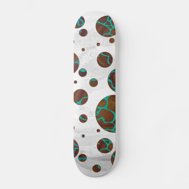 Giraffe Brown and Teal Print Skateboard (Vorderseite)