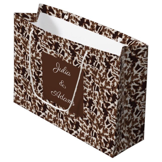 Giraffe Brown Geschenktasche Große Geschenktüte (Vorderseite Schrägansicht)