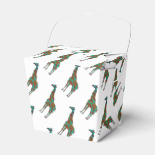 Giraffe Brown und Aquamarine Siloette Geschenkschachtel