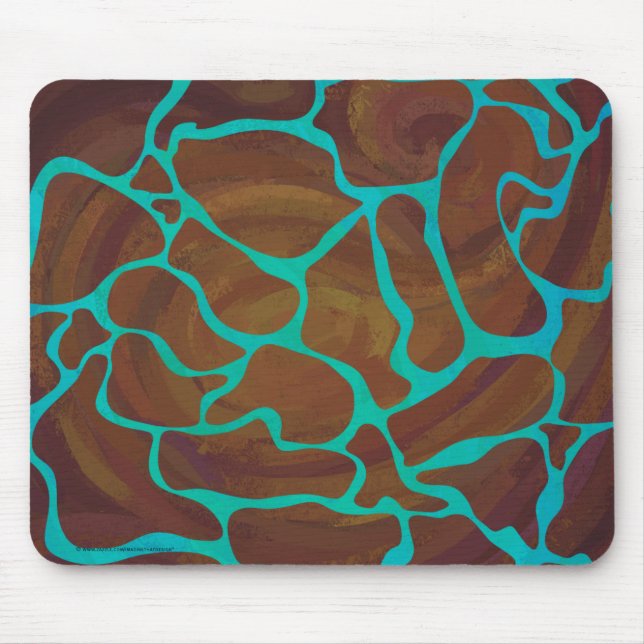 Giraffe Brown und aquamariner Druck Mousepad (Vorne)