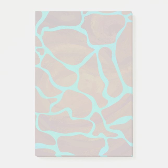 Giraffe Brown und aquamariner Druck Post-it Klebezettel (Vorderseite)