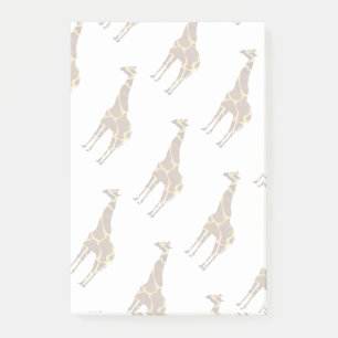 Giraffe Brown und Gelbe Silhouette Post-it Klebezettel