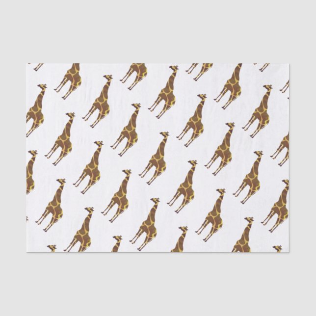 Giraffe Brown und Gelbe Silhouette Seidenpapier (Vorderseite)