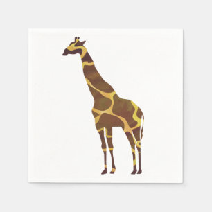 Giraffe Brown und Gelbe Silhouette Serviette