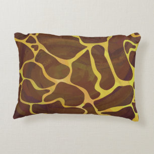 Giraffe Brown und Gelbe Silhouette Zierkissen