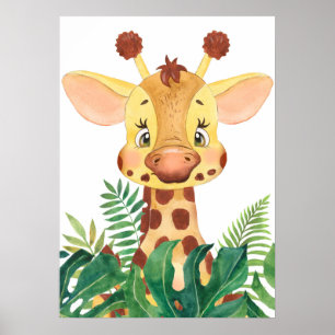 Giraffe Calf, Junglebetiere, Safari Animal Poster