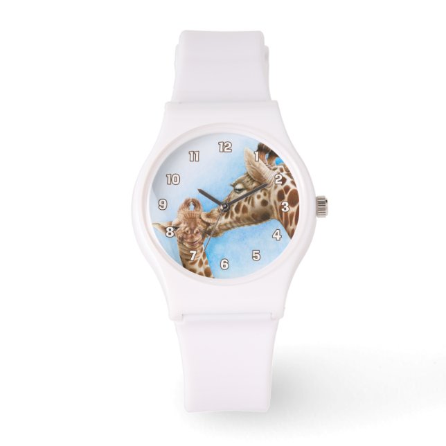 Giraffe & Calf Watch Armbanduhr (Vorderseite)