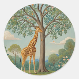 Giraffe-Canopy Runder Aufkleber