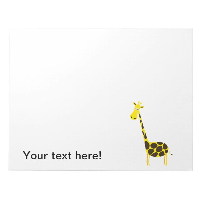 Giraffe Cartoon Notizblock (Vorderseite)