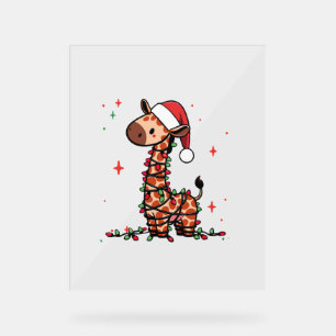 Giraffe Christbaum Giraffe Xmas Tree Women & B Acrylschild