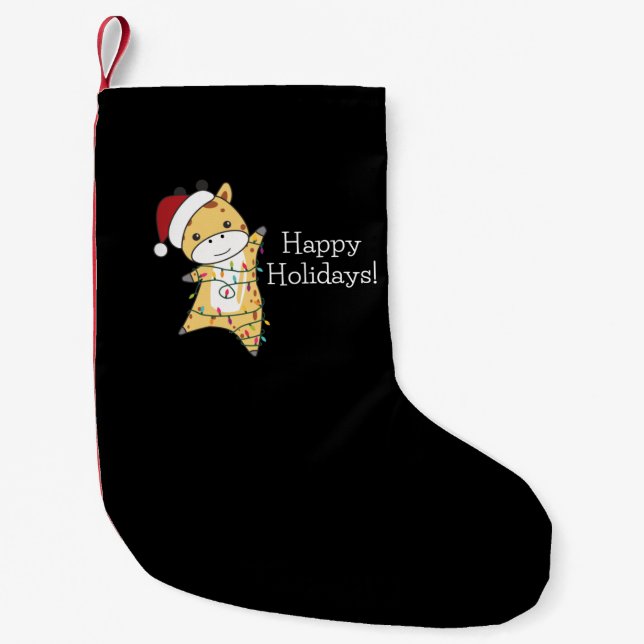 Giraffe Christmas Giraffes Winter Animals Adult Cl Kleiner Weihnachtsstrumpf (Vorderseite)
