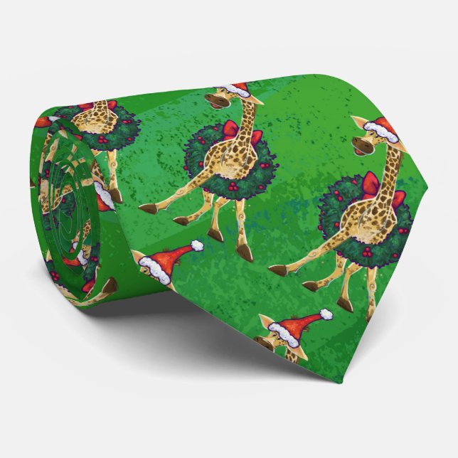 Giraffe Christmas Neck Tie Krawatte (Gerollt)