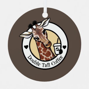 Giraffe Coffee Liebhaber KiniArt™️ Ornament Aus Metall