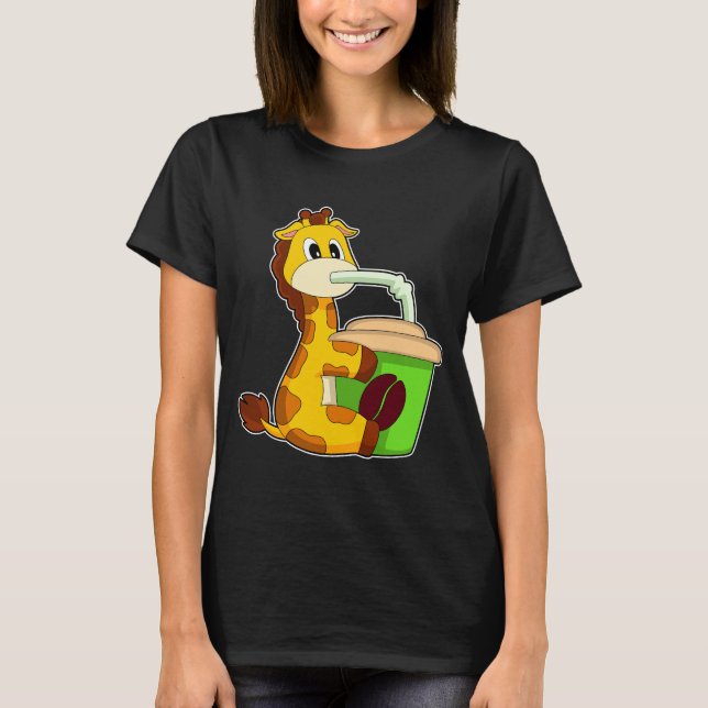 Giraffe Coffee Tasse T-Shirt (Vorderseite)