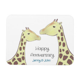 Giraffe Couple Wedding Anniversary Magnet