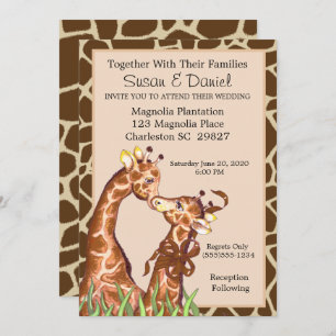 Giraffe Couple Wedding Einladung