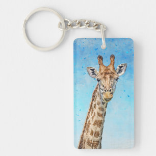 Giraffe curieuse avec Ciel de Confetti Bleu