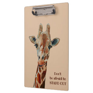 Giraffe das Safari Tier Aquarell  Klemmbrett