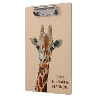 Giraffe das Safari Tier Aquarell  Klemmbrett