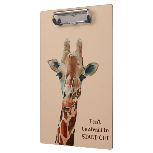 Giraffe das Safari Tier Aquarell  Klemmbrett (Links)