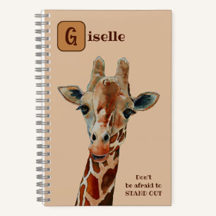 Giraffe das Safari Tier Aquarell Notizbuch