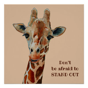 Giraffe das Safari Tier Aquarell Poster